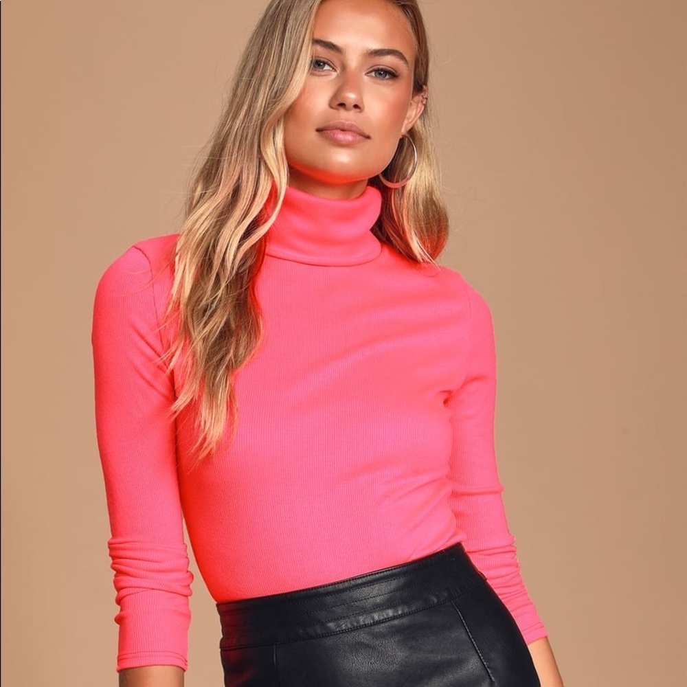 Hot pink turtleneck